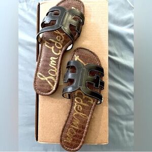 Sam Edelman Bay Slide Cutout Sandal Black Leather